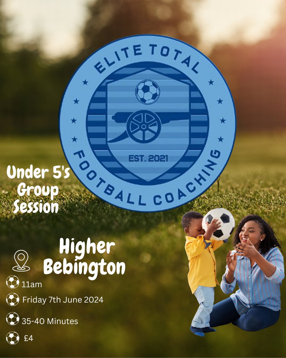 CoachKieren's tweet photo. 🎉 Exciting News for Wirral Parents! 🎉
Starting Monday, June 3rd, we're launching our Under 5s Classes! Join us 3 times a week at 3 convenient locations. Let your little ones learn, play, and grow with us
Don’t miss out – spaces are limited! Sign up today! #WirralParents #U5s https://t.co/EPSJGtaOLZ