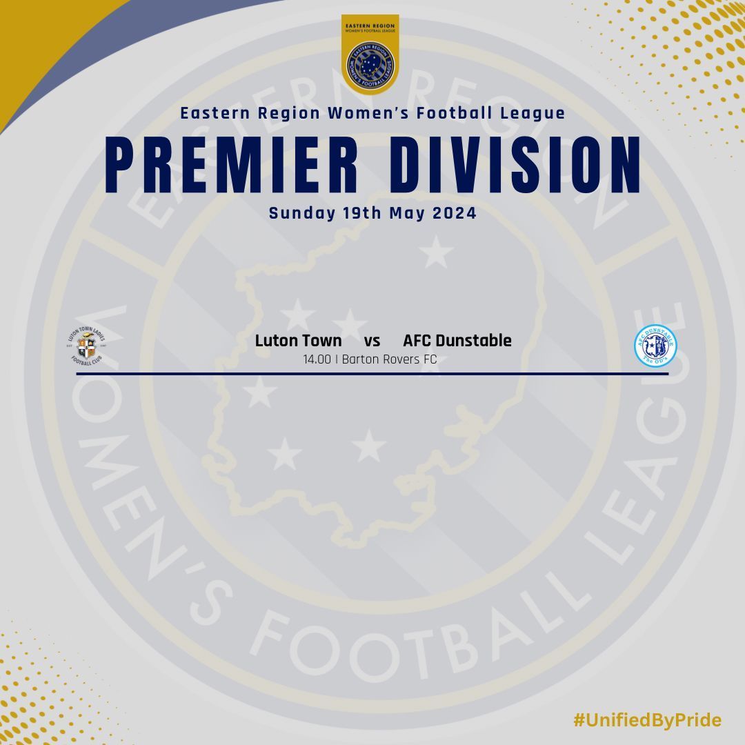 𝐌𝐀𝐓𝐂𝐇𝐃𝐀𝐘 | Premier Division The final game of the season is upon us as AFC Dunstable make the short trip to face Luton Town. #UnifiedByPride