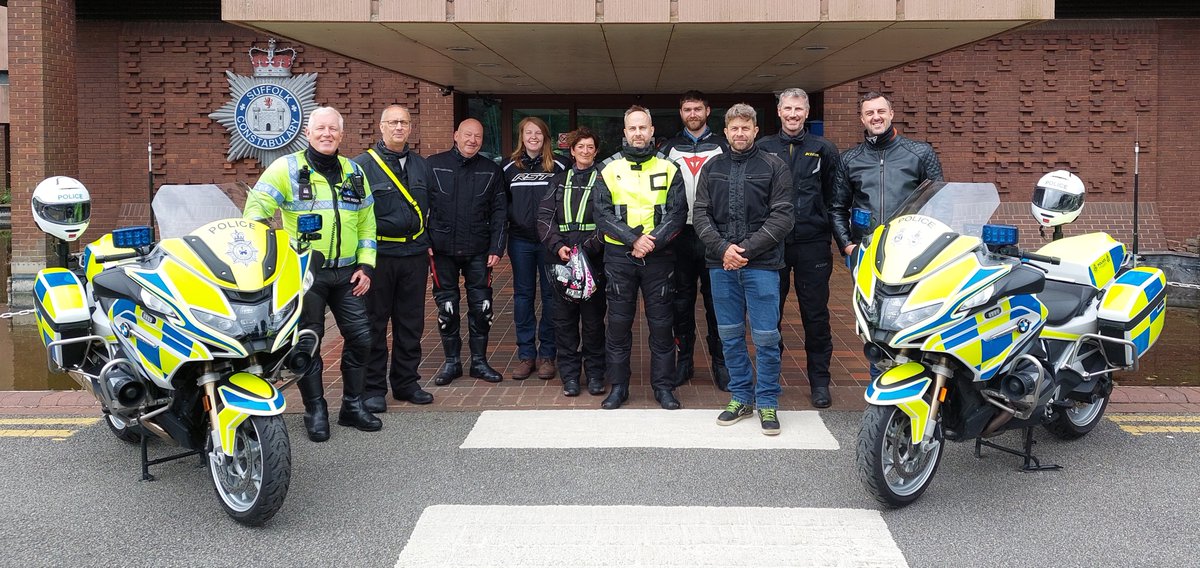 NSRAPT's tweet image. Apprehensive riders ready to have their ride observed by a Police motorcyclist as part of the #SafeRider workshop. All smiles on their return and some valuable life saving lessons learned. View orlo.uk/CP3cR for more information #RCRT @SuffolkPolice @SuffolkFire