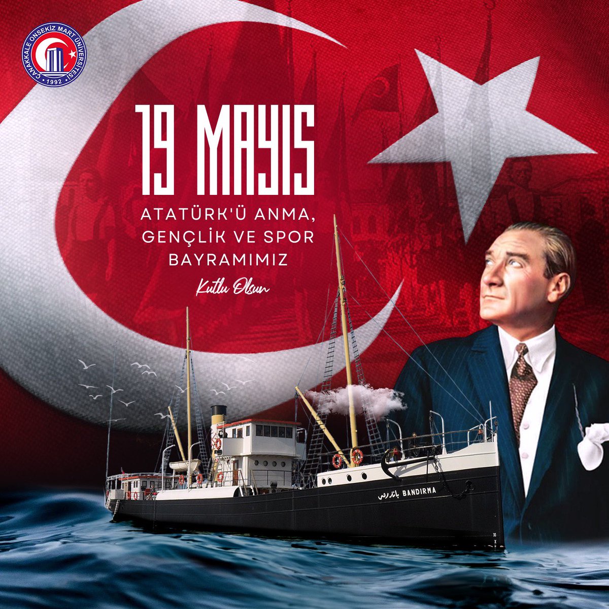 ÇOMÜ Rektörü Prof. Dr. R. Cüneyt Erenoğlu’nun “19 Mayıs Atatürk’ü Anma, Gençlik ve Spor Bayramı” Kutlama Mesajı 🇹🇷

“Ya İstiklal, Ya Ölüm” parolasıyla Gazi Mustafa Kemal Atatürk’ün Kurtuluş Savaşımızı başlatmak üzere Samsun’a çıkışının 105. yıl dönümünü büyük bir sevinç ve ⬇️