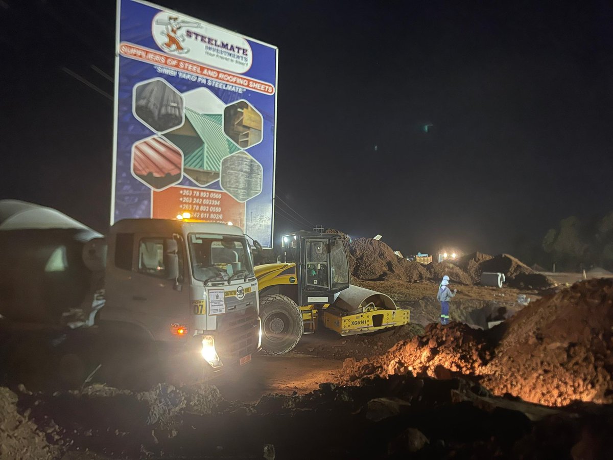 A RACE AGAINST TIME: IMAGES CAPTURED JUST AFTER MIDNIGHT 19/05/24 Contractors working on Lomagundi road say they're working 24/7 to meet set deadlines. This road will be one of the busiest routes when Zimbabwe hosts the SADC Heads of State Summit in August this year. Captured