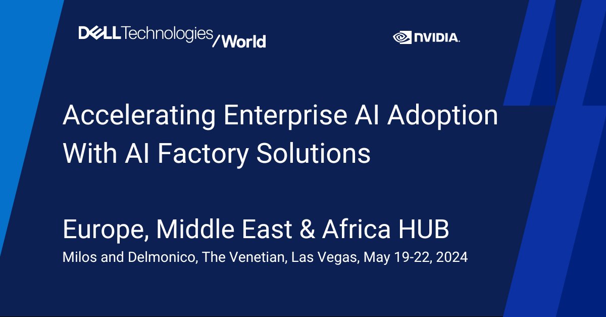 Did you know: The Dell AI Factory with #NVIDIA is the industry’s first comprehensive AI solution to help enterprises quickly capitalize on AI investments. Speak to us at the EMEA HUB at #DellTechWorld to find out how you can benefit. dell.to/44JSzDf  #iwork4dell