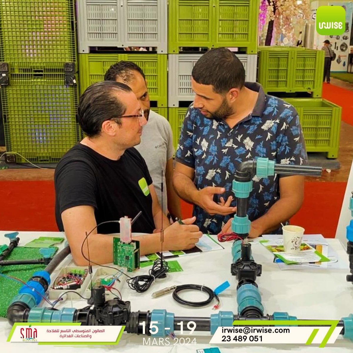 🌟 Excited to announce our participation in the 14th Mediterranean Agri-Food Fair in Sfax, Tunisia💧💦
🌟 IrWise showcased our AI-driven innovations in smart irrigation management. 💦
🌟 Discover how we're revolutionizing agriculture and training future sector professionals! 🌍🌟