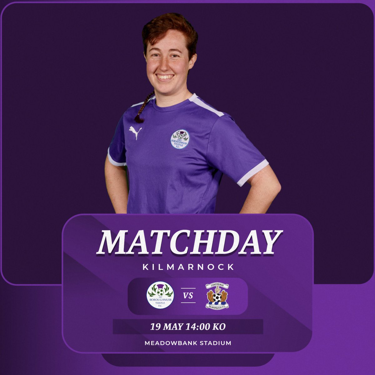 𝗠𝗔𝗧𝗖𝗛𝗗𝗔𝗬 📣 It's our final matchday of 2023/24! Here's a reminder of all the key info... 🆚 Kilmarnock FC 🏆 SWPL 2 🏟️ Meadowbank Stadium 🕐 2pm KO 🎟️ £6/2 ➡️ Follow all the in-game action via @ThistleLive.