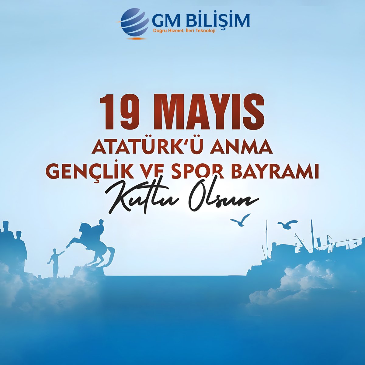 Gazi Mustafa Kemal Atatürk başta olmak üzere, tüm şehitlerimizi ve gazilerimizi minnet ve şükranla anıyor, 19 Mayıs Atatürk’ü Anma, Gençlik ve Spor Bayramı’mızı büyük bir gururla kutluyoruz... #19Mayıs #Atatürk