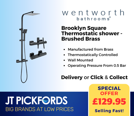 Brooklyn Square Thermostatic Shower - Matt Black 🧐

The Brooklyn thermostatic shower has a square, stylish design, making it a popular choice. 

Product code: BRK202K
Buy here 👉 shorturl.at/zJ5I4