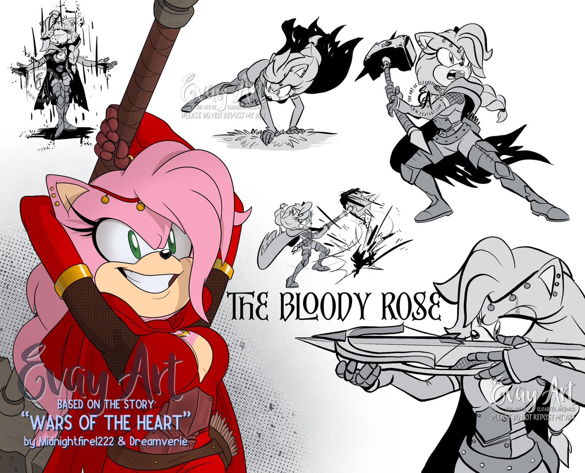 It’s time for more fanfic appreciation! “Wars of the Heart” by @midnightfire122 and @dreamverie is my latest obsession. I worked to reflect the dark and intense story with an inky, Grimm fairytale style for these illustrations #sonicart #sonicthehedgehog #amyrose #werehog