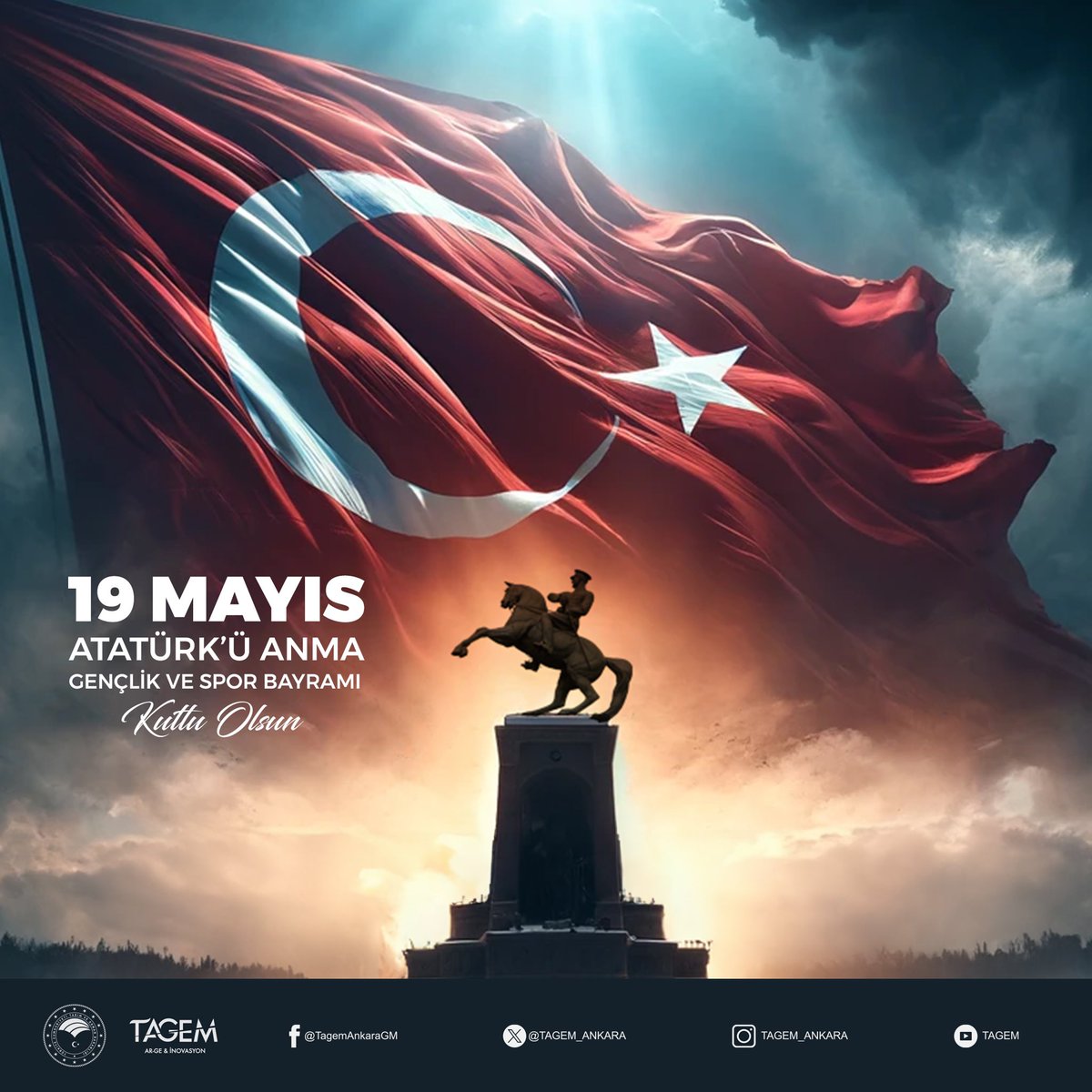 🇹🇷19 Mayıs Atatürk'ü Anma, Gençlik ve Spor Bayramımız Kutlu Olsun. Gazi Mustafa Kemal Atatürk Başta Olmak Üzere Kurtuluş Savaşımızın Bütün Kahramanlarını Saygıyla Anıyoruz. 🇹🇷 @TCTarim @TAGEM_ANKARA #19Mayıs1919 #19MayısAtatürküAnmaGençlikveSporBayramı