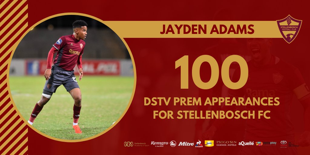 Jayden Adams became just the second player to feature in 100 #DStvPrem matches for the club during yesterday's clash against Mamelodi Sundowns ✨