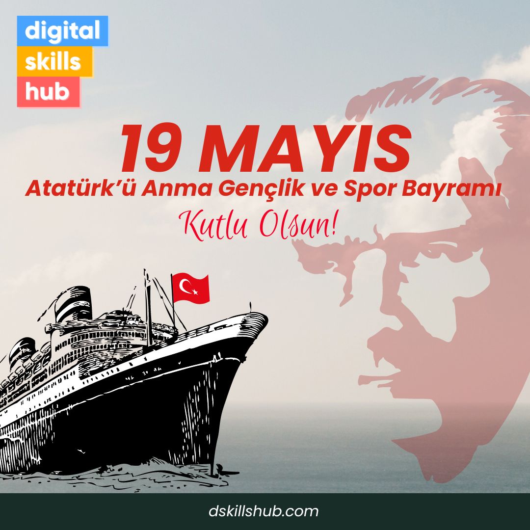dskillshub's tweet photo. Digital Skills Hub olarak 19 Mayıs Atatürk'ü Anma Gençlik ve Spor Bayramınızı kutlarız.✨🎉

#19mayıs #gençlik #spor #bayram #Atatürk #kutluolsun https://t.co/3H4IS9DvFh