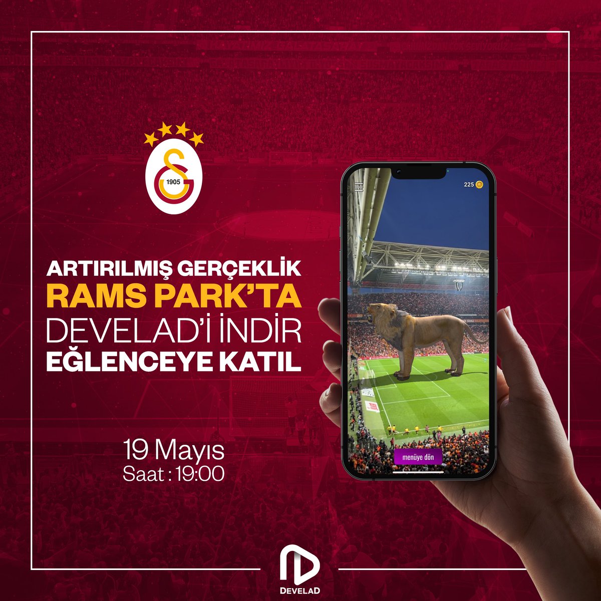 RAMS Park'ta Artırılmış Gerçeklik Seni Bekliyor! 🎉

📱 Artırılmış Gerçeklik (AR) teknolojisi ile unutulmaz bir deneyim yaşamak için DevelAD uygulamasını hemen indir. Sürpriz içerikler, özel etkinlikler ve yenilenen maç deneyimleri ile sahada ol!

⚽ Galatasaray - Fenerbahçe