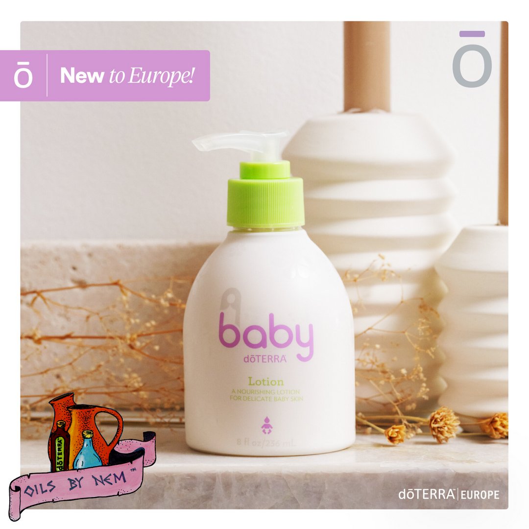 Introducing dōTERRA baby Lotion - rpb.li/2nb9 - with Vanilla extract, Roman Chamomile, and Lavender, Also: 
🌸 Muyao Shea Butter🌸 
✨ Jojoba✨ 
🍓 Fruit extracts🍓 
👶
dōTERRA #BabyLotion nourishes without causing irritation,
🍼 
#OilsByNem #cptg #Oils4Life #OilUp~!