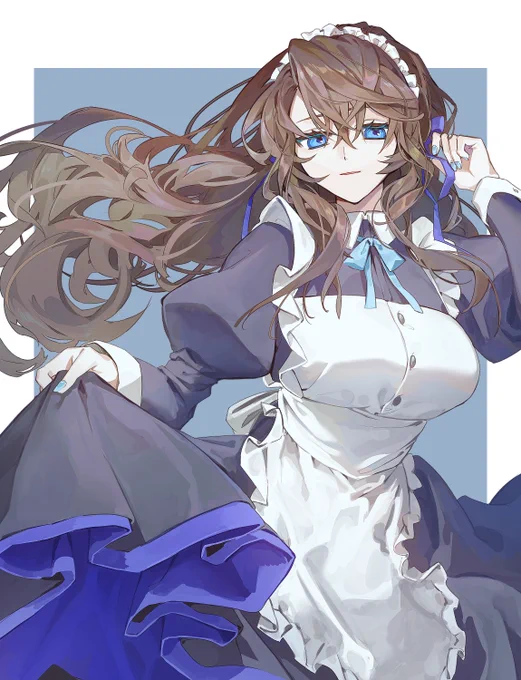 胸が出てなくてスカートが長めのメイドが好き という絵です 