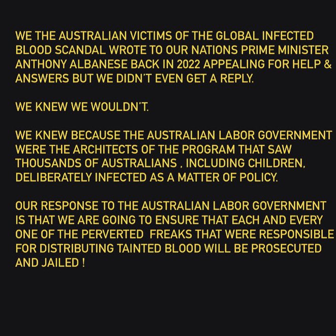 The Australian Labor government picked a fight with decent people…

We’ll finish it via the courts.  

#AnthonyAlbanese #Labor #Haemophilia #ContaminatedBlood #InfectedBloodInquiry