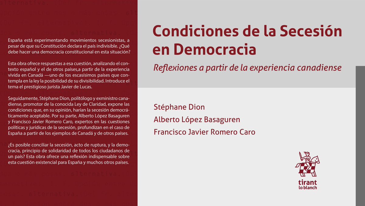 Mañana,a las 19hrs,se presenta este libro en la sala María Zambrano del @cbamadrid.Con la presencia de los autores, @AmbStephaneDion , Alberto López Basaguren, @Francisco_RC y @xdelucas, autor del prólogo. Moderado por Rosario García Mahamut y Tomás de la Quadra-Salcedo Janini