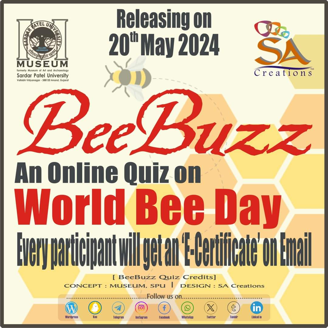 #BeeBuzz #OnlineQuiz #WorldBeeDay #ReleasingOn20May2024 #SPUmuseum #OnlineActivities #CommemorativeSeries
