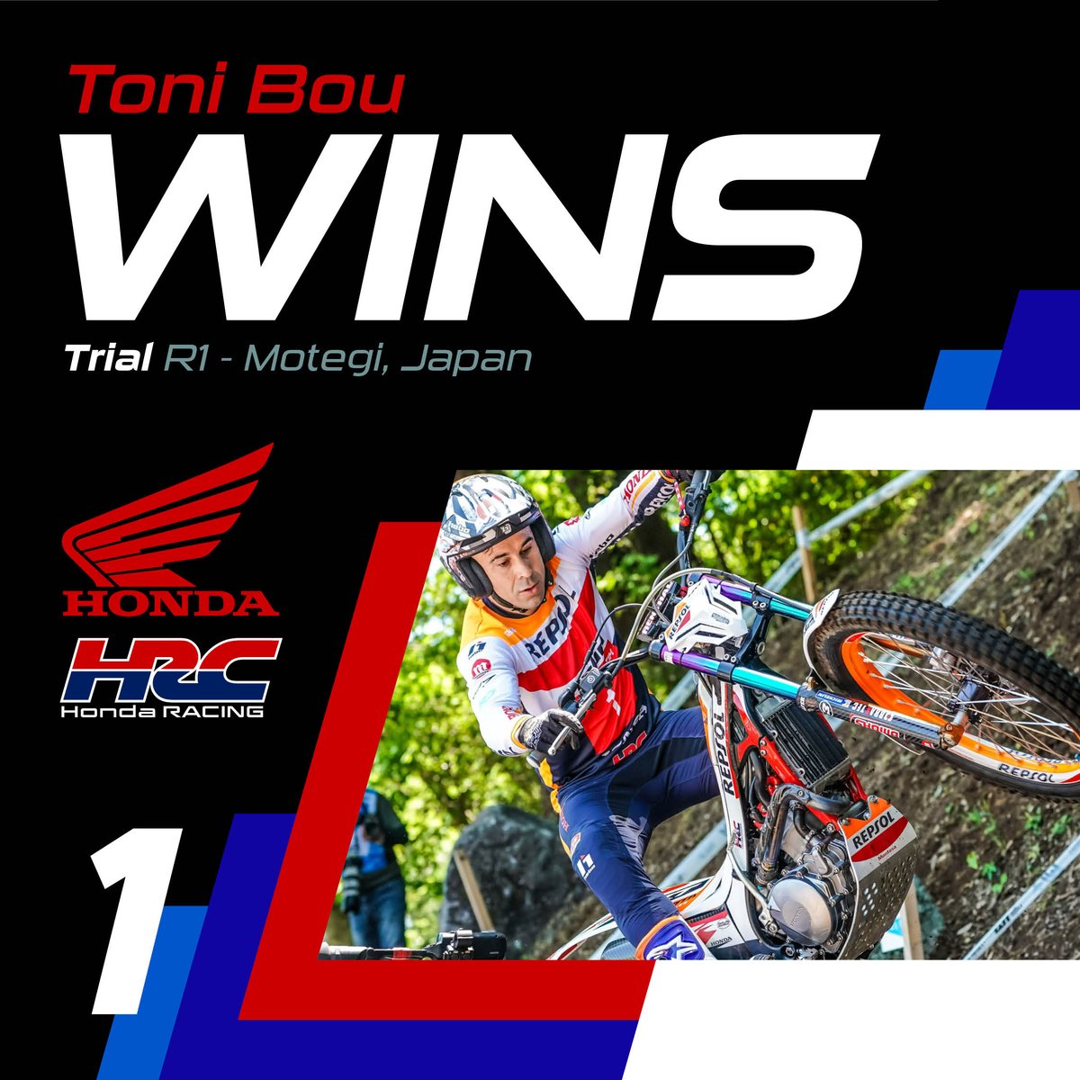 That's another win in the bag for Toni Bou 💪 #Honda #TrialGP