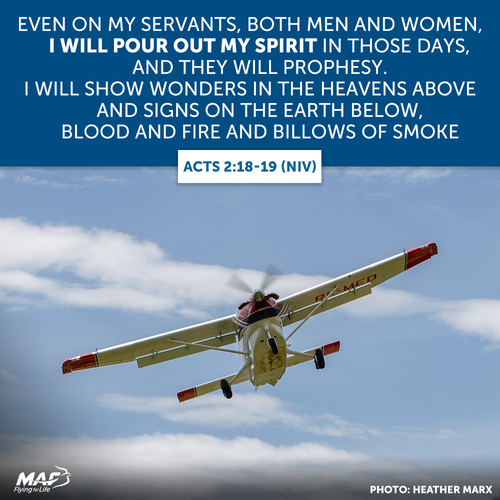Even on my servants, both men and women, I will pour out my Spirit in those days, and they will prophesy. I will show wonders in the heavens above and signs on the earth below, blood and fire and billows of smoke. Acts 2:18-19 (NIV) #ScriptureSunday #pentecost #Jesus #HolySpirit