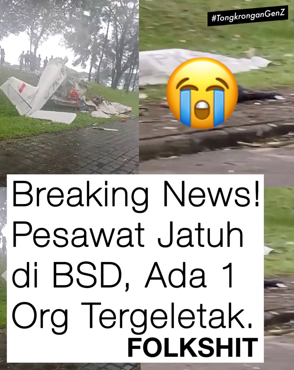 folkshittmedia's tweet photo. PESAWAT JATUH DI LAPANGAN SUNBURST BSD 😭 https://t.co/Ot9qq4mLxx