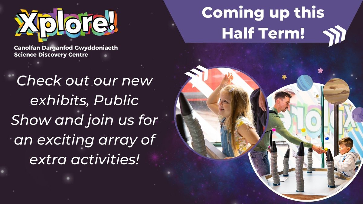 Are you ready for Half Term? Here's what we have in store! 🛰️🚀 See our brand new Public Show, Light Fantastic! Included in your entry, with explosive fun!⭐ Plus, have exclusive use of our Inflatable Planterium! Only £2 per person! 🤩 Book now! 👉 bit.ly/4b7yh95