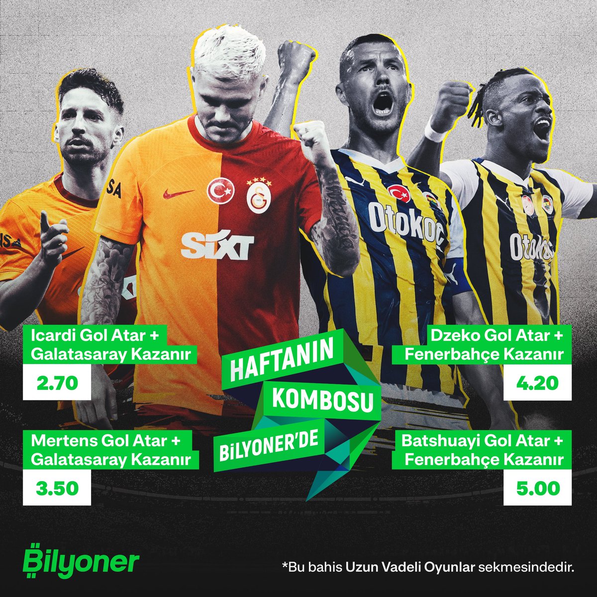 ✨ Dev derbiye özel bahislere Bilyoner'de HEMEN OYNA! #GSvFB ➡️ bit.ly/UV_Futbol