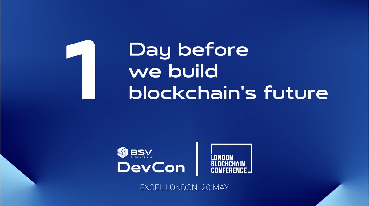 📣 Pack your things and get ready for the biggest tech event! #BSVDevCon2024 is 1 day away! 📆 May 20, 2024 | London Excel 🎫 Secure your tickets now: hubs.la/Q02xCnxS0