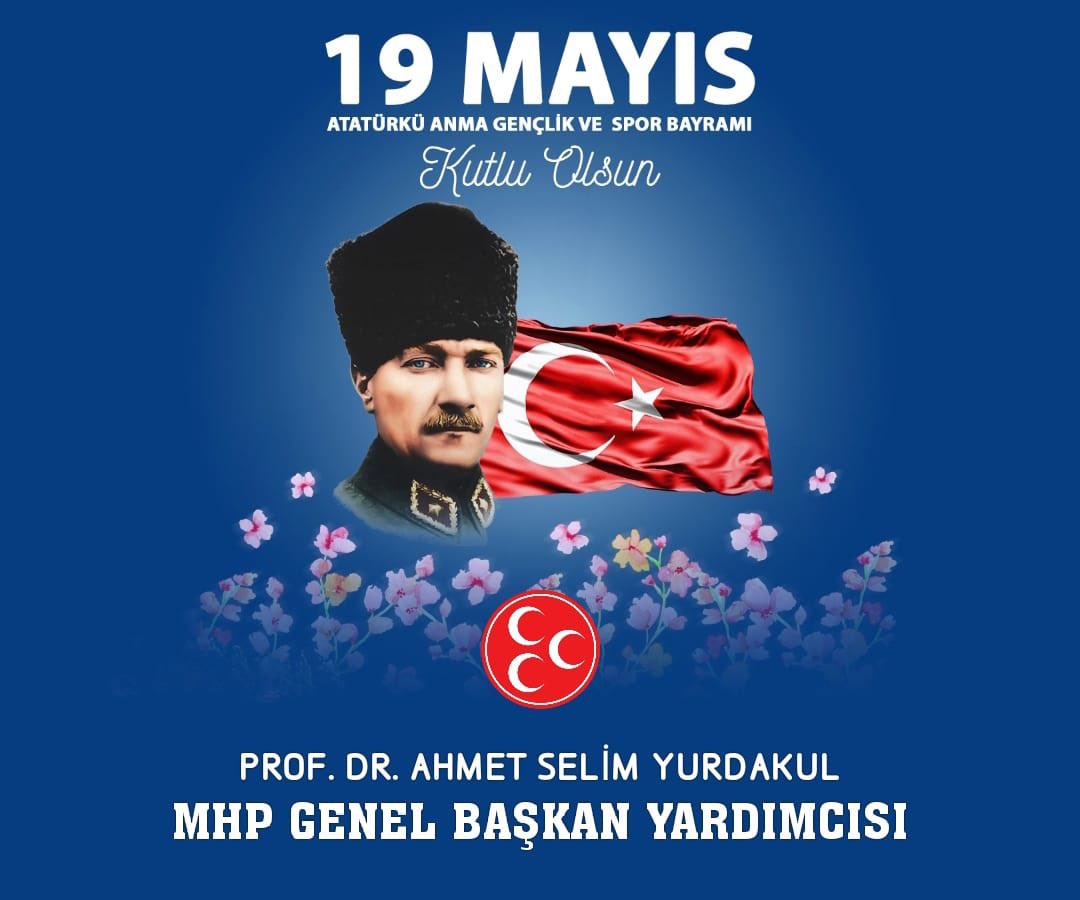 19 Mayıs, Türk Milletinin bağımsızlık ve özgürlük umutlarının inanca dönüştüğü, kurtuluş meşalesinin yakıldığı ve aydınlık bir geleceğe olan inancın kuvvetlendiği günün adıdır.

19 Mayıs Atatürk'ü Anma, Gençlik ve Spor Bayramımız kutlu olsun.