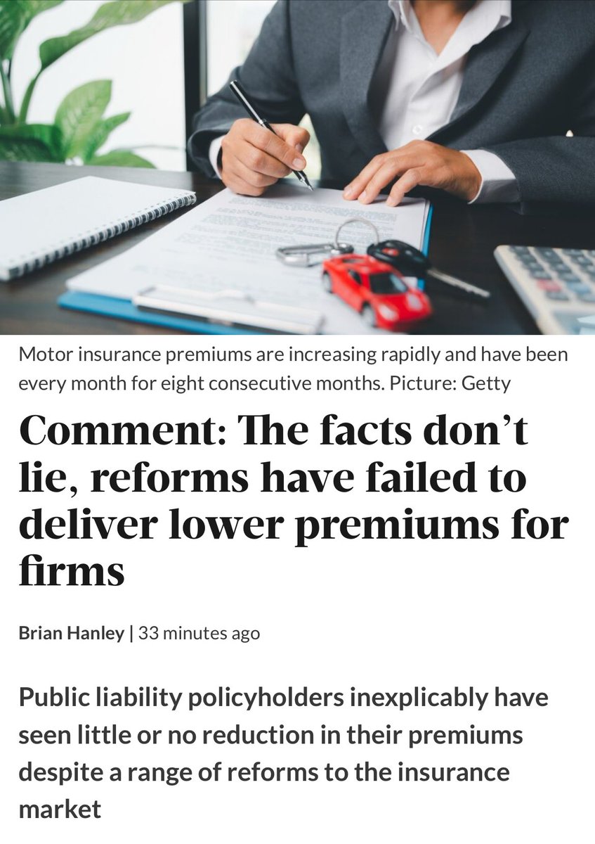 Central Bank’s most recent public liability report showed an 8% premium increase whilst insurer profits went up by a staggering 55% in the same 12 month period. Is it any wonder the public are feeling cheated.

#Insurancereform 

businesspost.ie/analysis-opini…