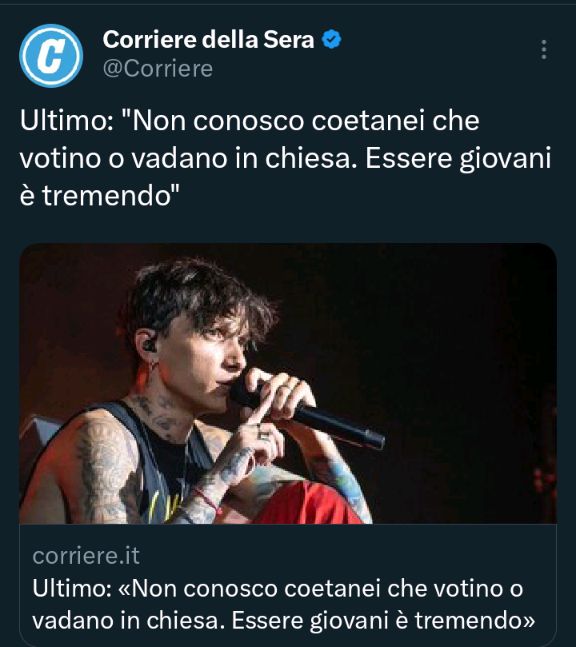 Pensa quanto deve essere tremendo essere giovani e ascoltare anche le tue canzoni