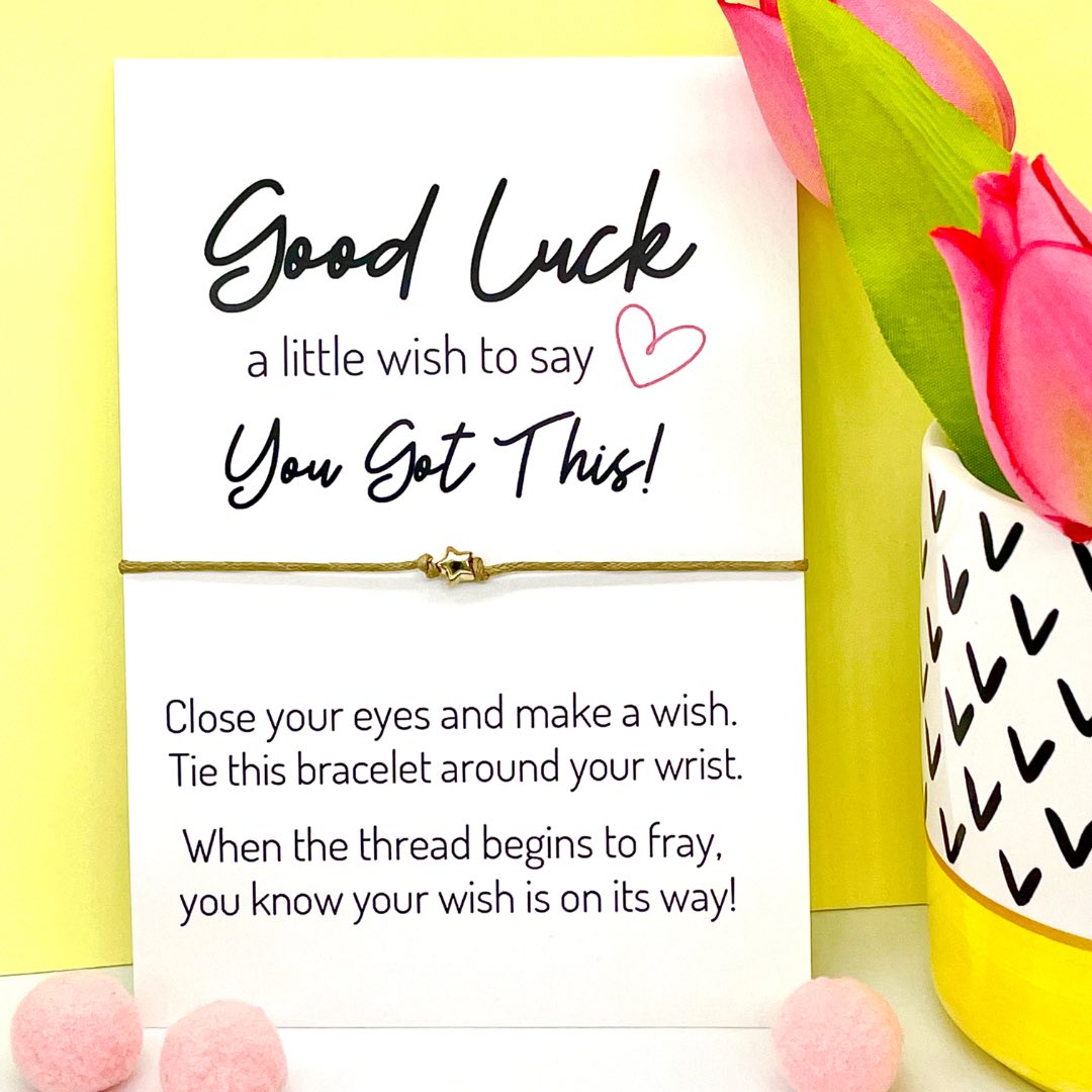 Good Luck: You Got This! star wish or friendship bracelet 💖⭐️🎉 #UKGiftHour #UKGiftAM #GoodLuck #giftideas #giftsforher #shopindie #supportsmallbusiness #etsygifts #SundayMorning etsy.com/shop/janebprin…