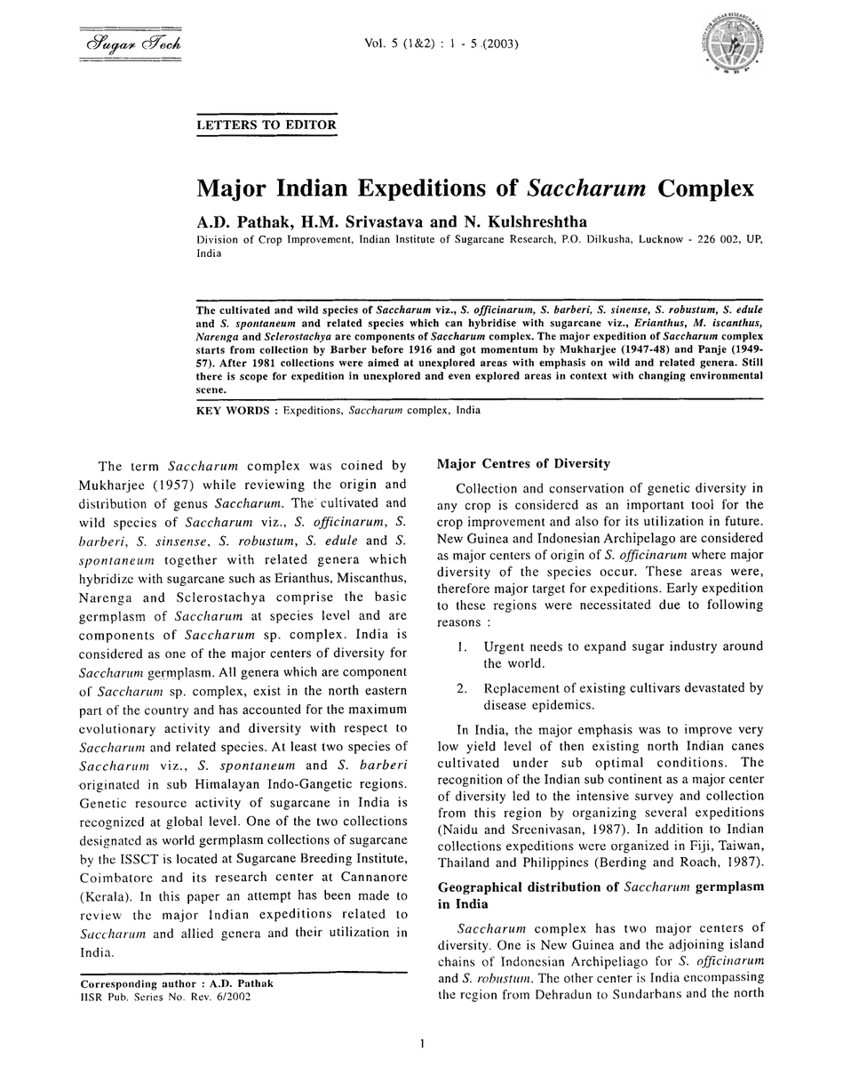 Major Indian expeditions of Saccharum complex eurekamag.com/research/003/8…