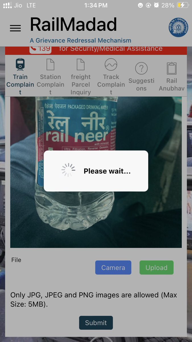 Assise_th's tweet photo. @AshwiniVaishnaw @RailMinIndia @indianrailway__ @IRCTCofficial 

PNR no: 2214912425. Charges Rs 20 for Rail Neer by staff. Tried Rail Madad for an online complaint it is not working. https://t.co/Eghs3D0AzS