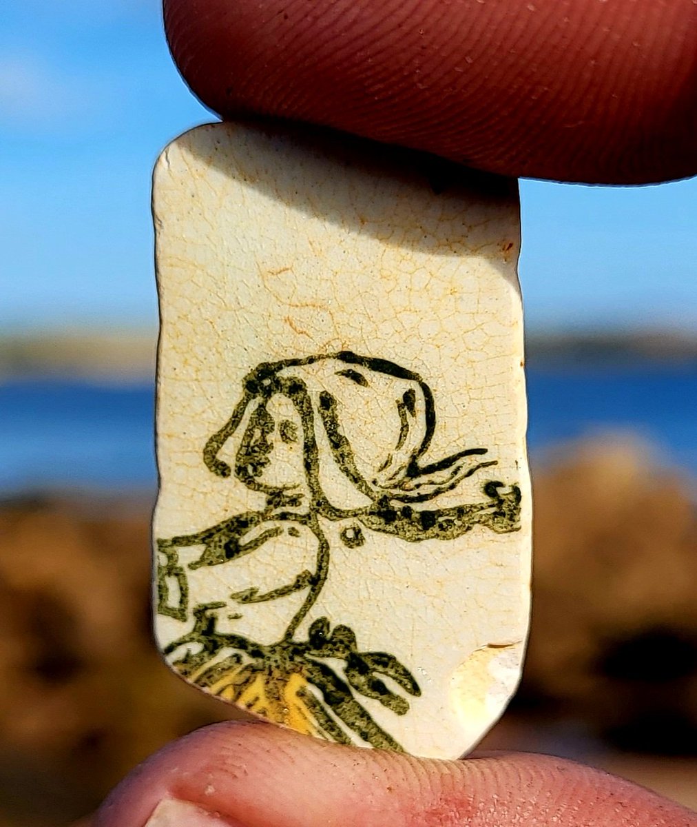 'Lucky break' A Sea pottery fragment from Owey Island. County Donegal, Ireland.