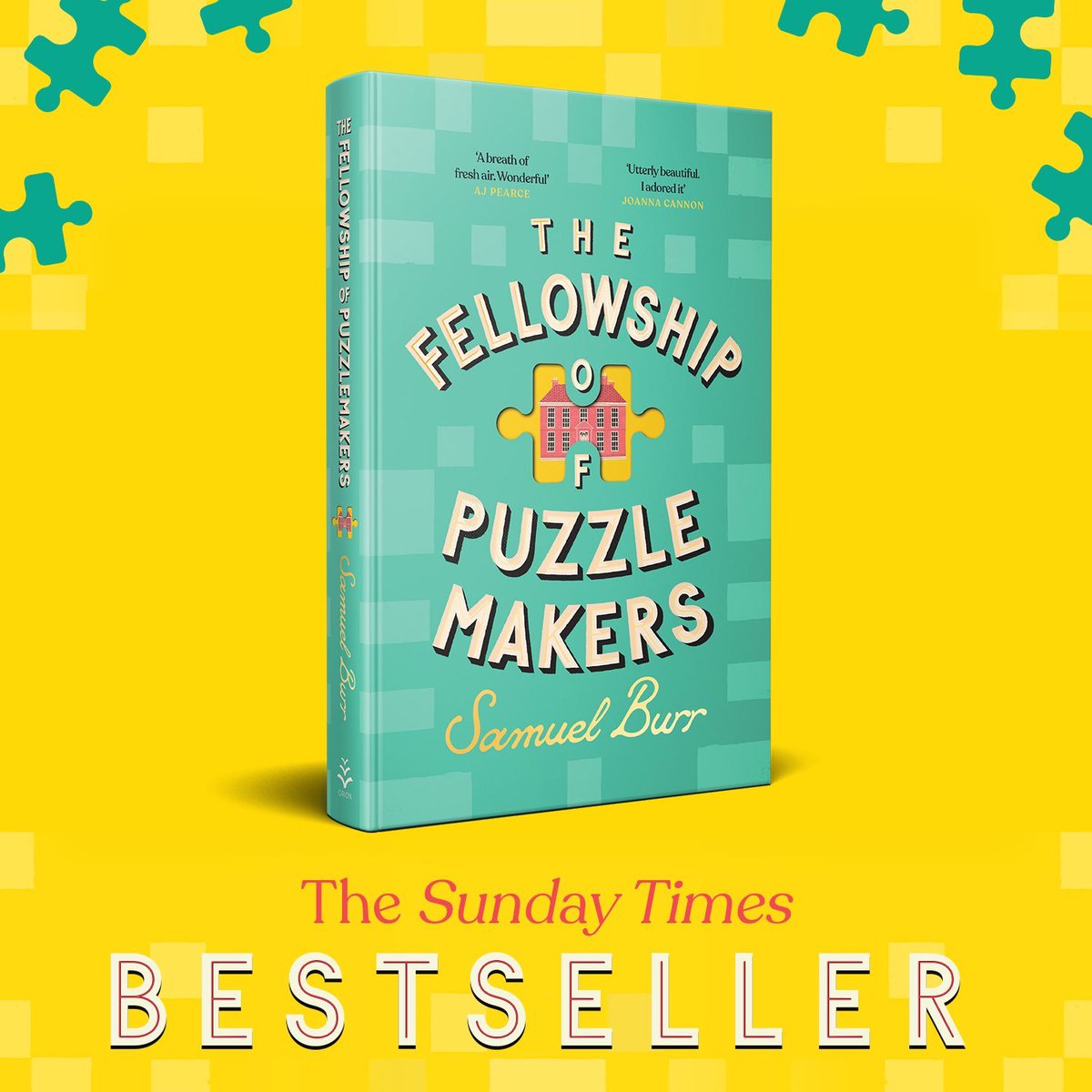 HUGE congratulations @samuelburr... The Fellowship of #Puzzlemakers is a Sunday Times bestseller! No.5 in today's hardback fiction chart 👏🍾 And thank you all readers, booksellers, bloggers and reviewers who have helped make it happen 🙏 🧩 geni.us/Puzzlemakers