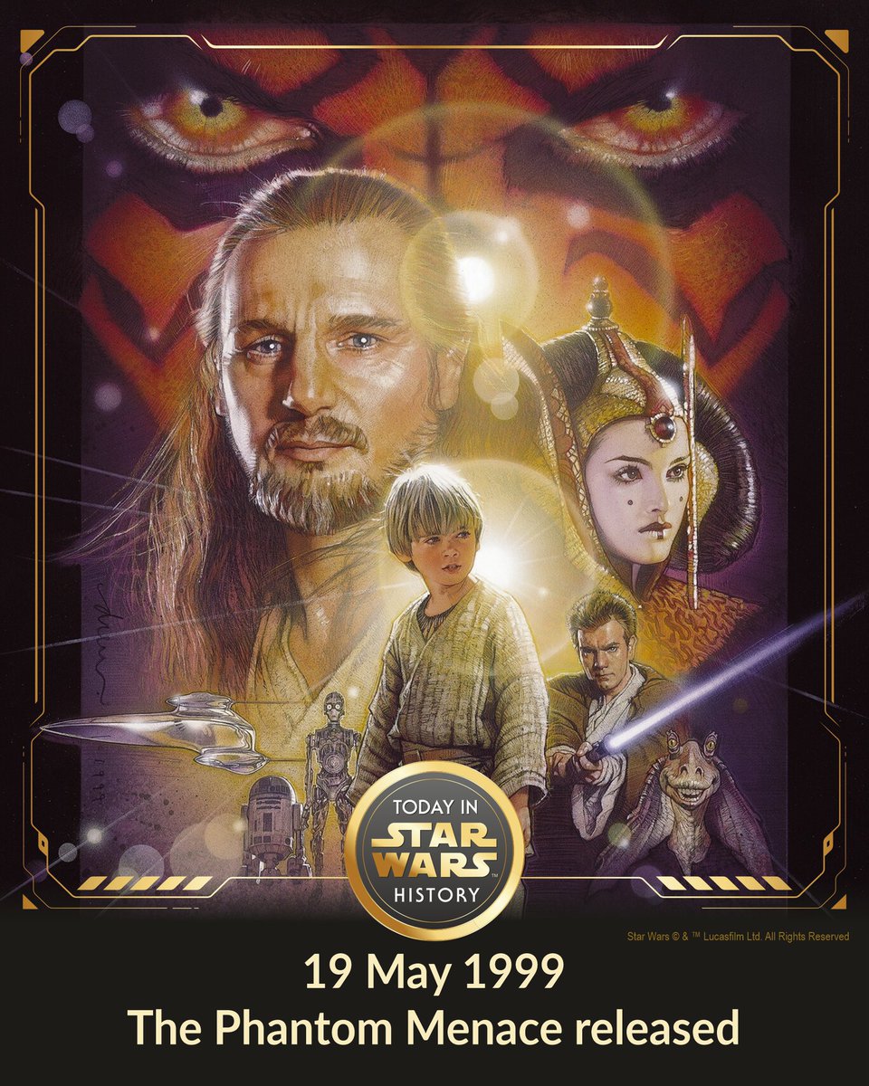 19 May 1999 #TodayinStarWarsHistory “Every journey has a first step. Every saga has a beginning.” #StarWars #ThePhantomMenace #Released