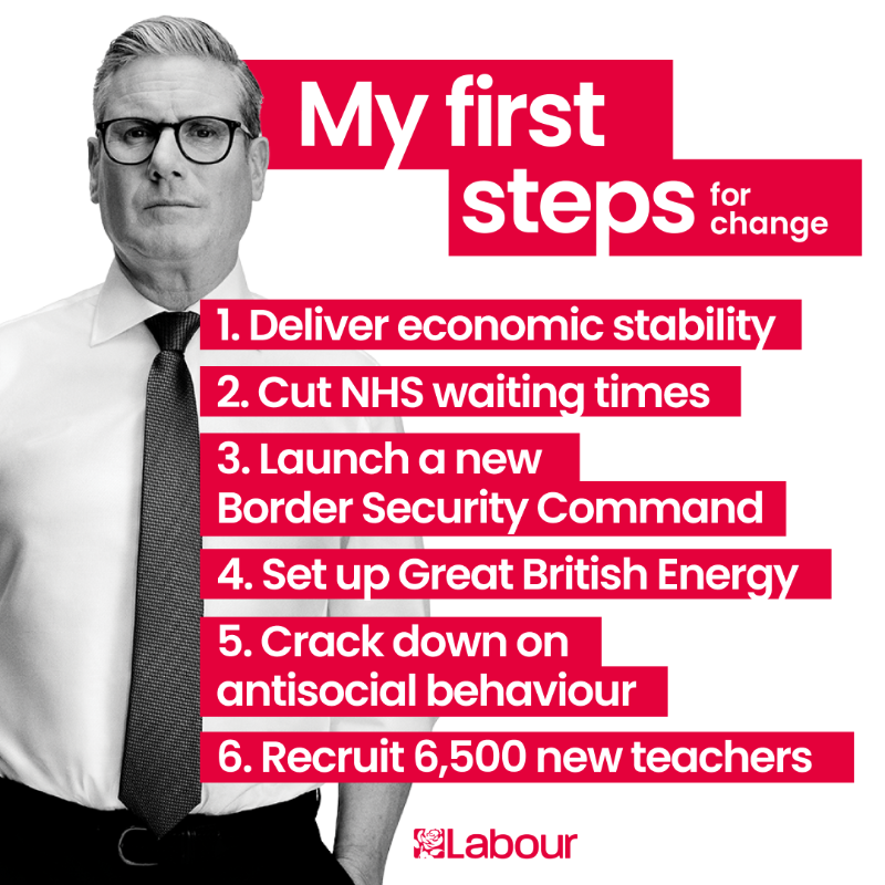 Keir Starmer will bring the change our country needs. These are Keir’s first steps towards delivering our missions labour.org.uk/firststeps