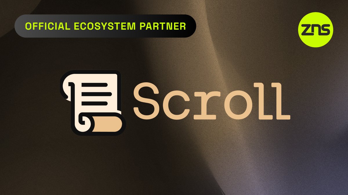 ZNSConnect's tweet image. 📜We are officially a SCROLL Ecosystem partner!

ZNS Connect and ZNS Scroll, with 35,000 domains, are now recognized as official Scroll ecosystem partners.

Check out our ecosystem page at: scroll.io/ecosystem for a complete list of who&apos;s building with Scroll 📜

Thank you,…