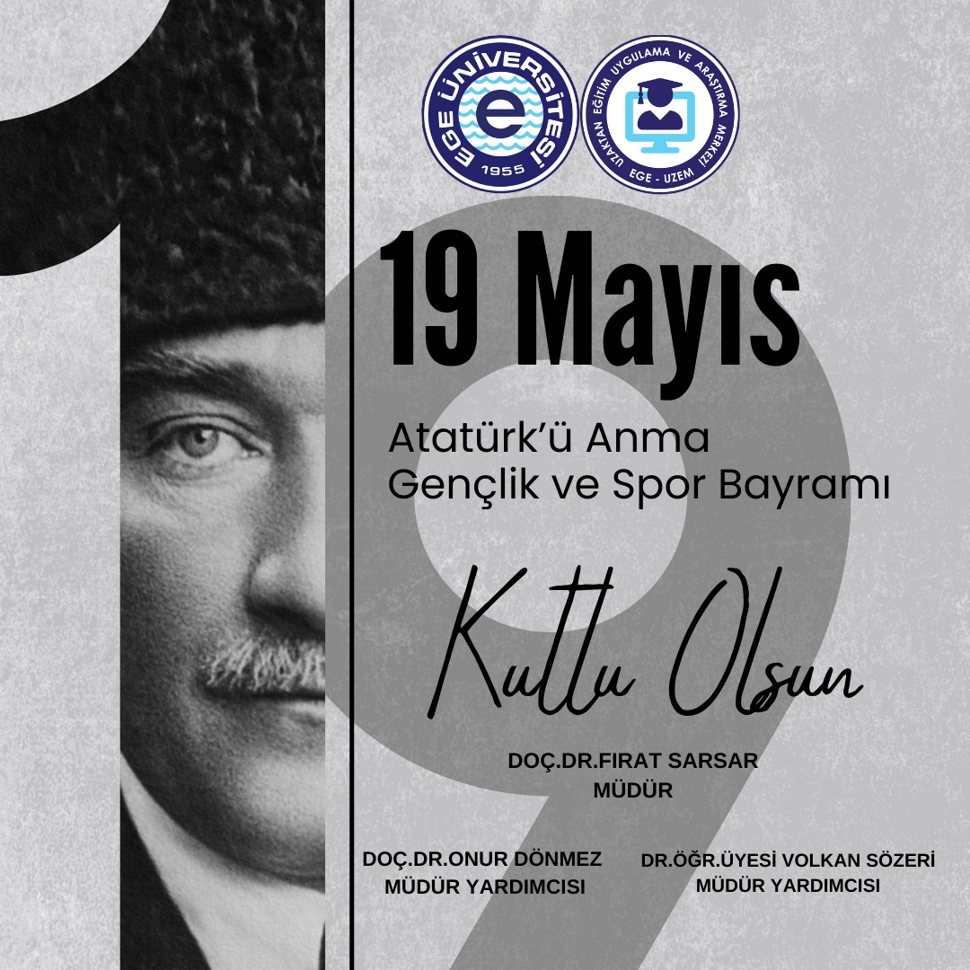 EgeUZEM (@egeuzem) on Twitter photo "105 yıl önce Samsun'da yanan bir ateş, tüm ülkeyi aydınlattı. 19 Mayıs Atatürk'ü Anma, Gençlik ve Spor Bayramımız kutlu olsun!"
<a href="/UniversiteEge/">Ege Üniversitesi</a>
<a href="/ProfNecdetBudak/">Prof.Dr.Necdet BUDAK</a> "105 yıl önce Samsun'da yanan bir ateş, tüm ülkeyi aydınlattı. 19 Mayıs Atatürk'ü Anma, Gençlik ve Spor Bayramımız kutlu olsun!"
<a href="/UniversiteEge/">Ege Üniversitesi</a>
<a href="/ProfNecdetBudak/">Prof.Dr.Necdet BUDAK</a>