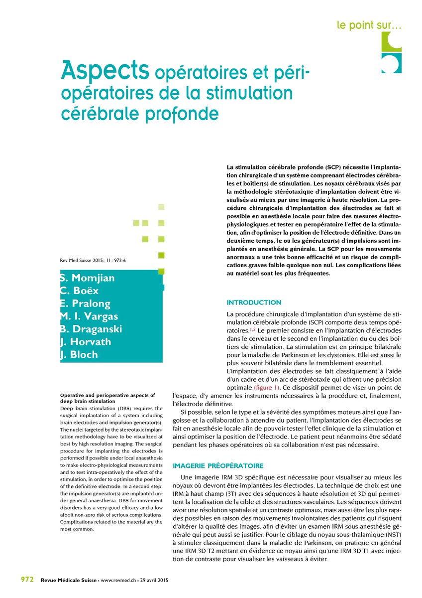 Aspects opératoires et péri-opératoires de la stimulation cérébrale profonde eurekamag.com/research/090/5…