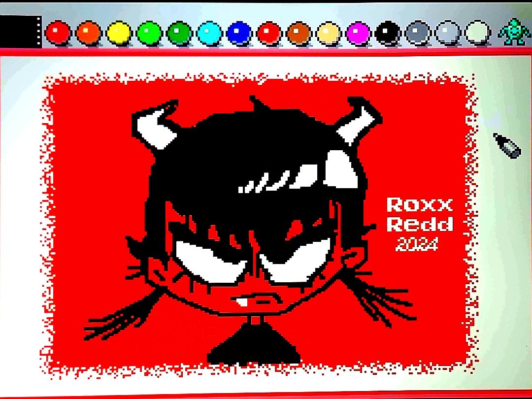 Here's some relax drawings I made on my Super Nintendo on Mario Paint with @ATOMIKSAICO 's characters. I even made custom stickers for the first one
