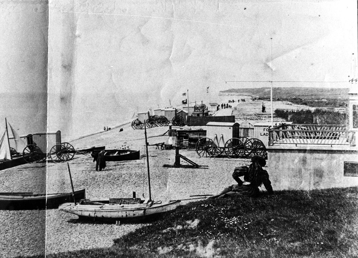 West Parade from The Horn, Bexhill-on-Sea, Sussex c.1895. Marina and Rowing Club on the right. #Bexhill #Sussex #Seaside #Holiday #History #1890s