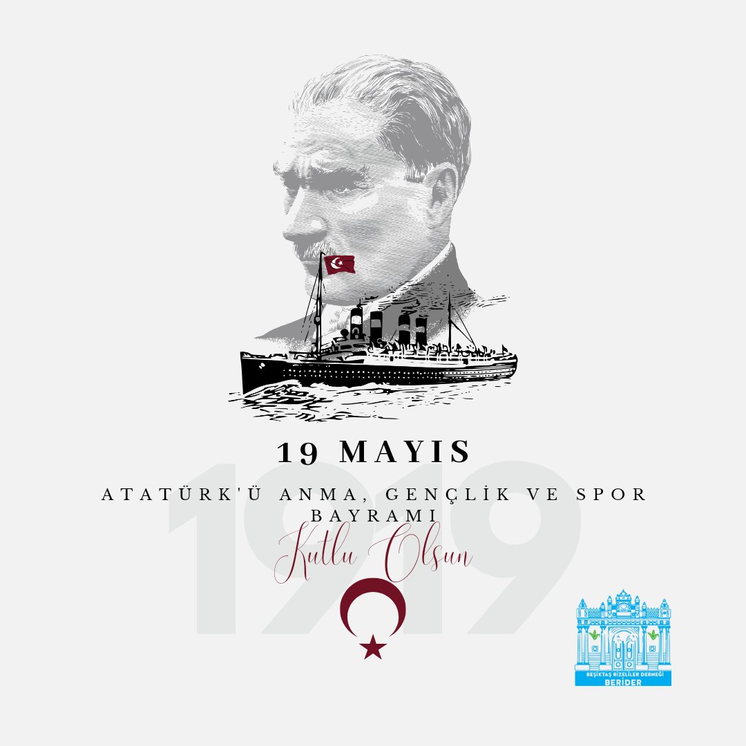 19 Mayıs Atatürk'ü Anma Gençlik ve Spor Bayramı Kutlu Olsun! Başta Mustafa Kemal Atatürk olmak üzere tüm şehitlerimizi saygı, sevgi ve minnetle anıyoruz.

#beşiktaşrizelilerderneği #besiktasrizelilerdernegi #19Mayıs #AtatürküAnmaGençlikveSporBayramı
#19Mayıs