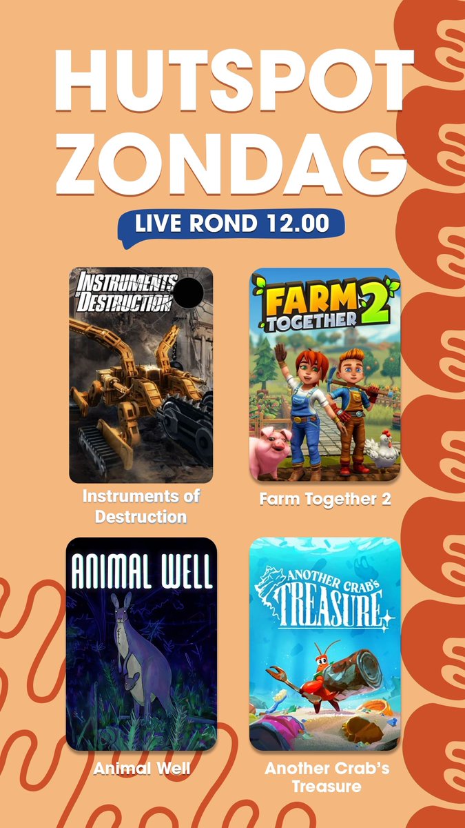 Er zijn de afgelopen tijd weer veel toffe indie games uitgekomen! (en Farm Together 2 blijkbaar) Dus die gaan we vandaag even checken! Live rond 12:00