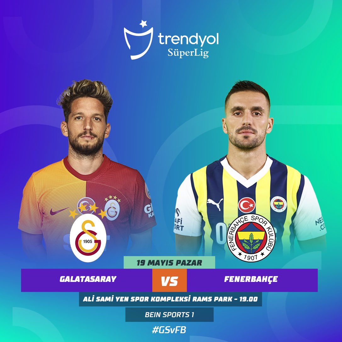 Trendyol Süper Lig'de derbi günü! @GalatasaraySK, evinde @Fenerbahce’yi ağırlıyor. #GSvFB