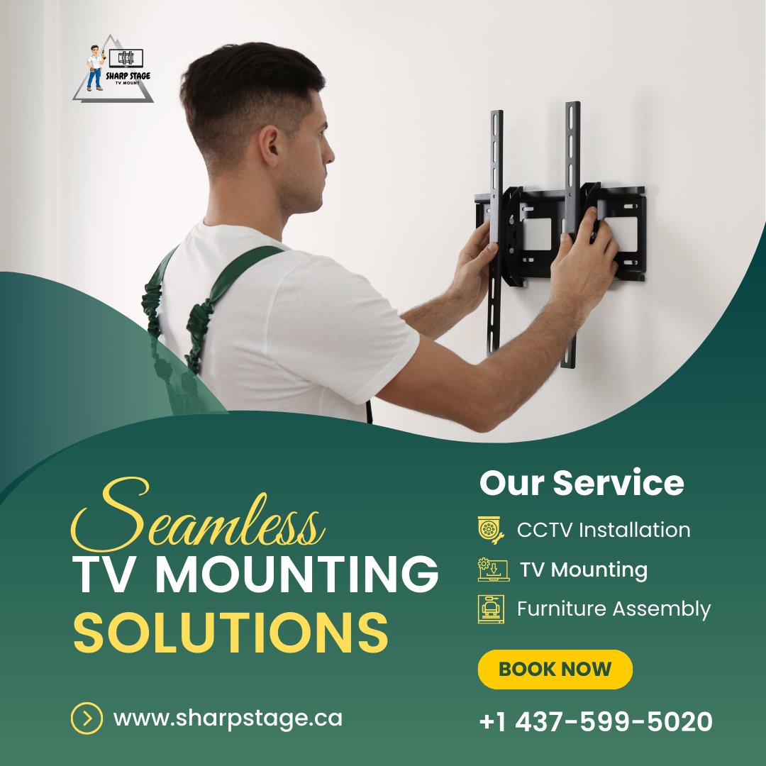 SharpStageca's tweet image. 📺 Sharp Stage TV Mounting Solutions 📺

✨ Seamless TV Mounting Solutions ✨

Trust our professionals for a flawless setup!

OUR SERVICES:
🔹 CCTV Installation
🔹 TV Mounting
🔹 Furniture Assembly

BOOK NOW:
📞 +1 437-599-5020
🌐 sharpstage.ca