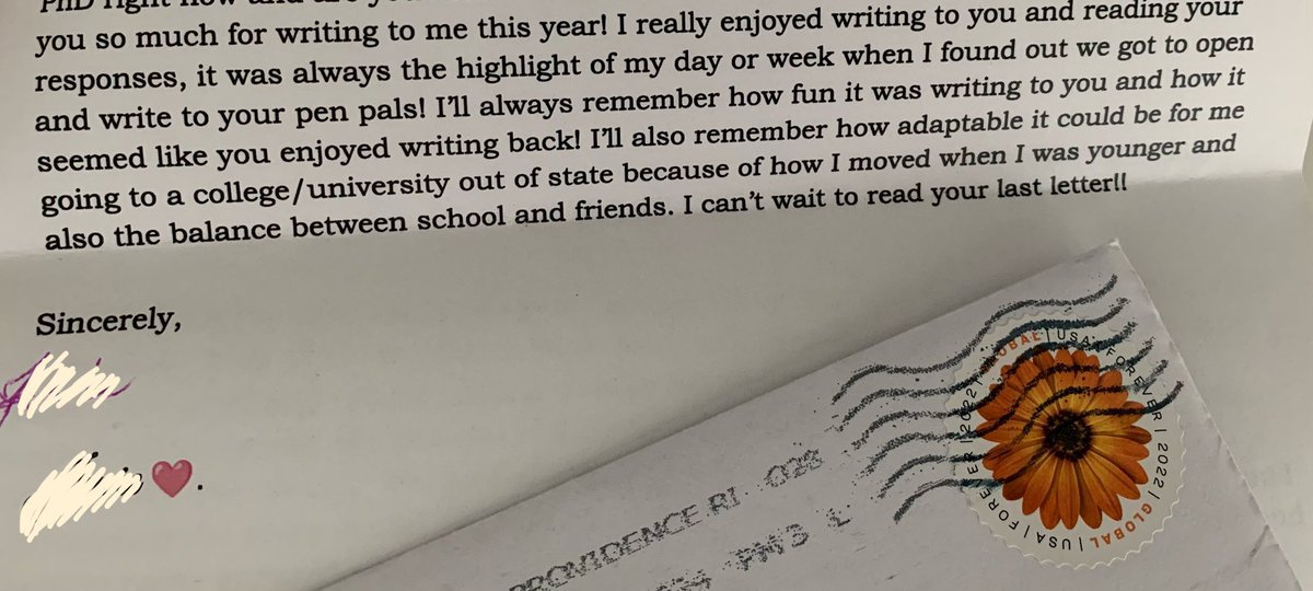 Just received the final letter from my amazing pen pal through the <a href="/LettersPreSci/">Letters to a Pre-Scientist</a> program ✉️ 
Not gonna lie, I was about to cry…  #STEMforAll #STEMPenPals