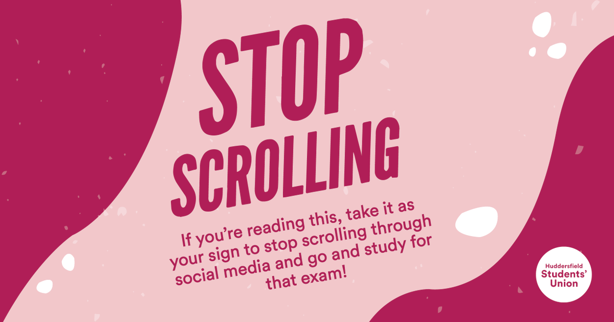If you’re reading this, take it as your sign to stop scrolling through social media and go and study for that exam! 📱 

#HudSU #HudUni #Exam