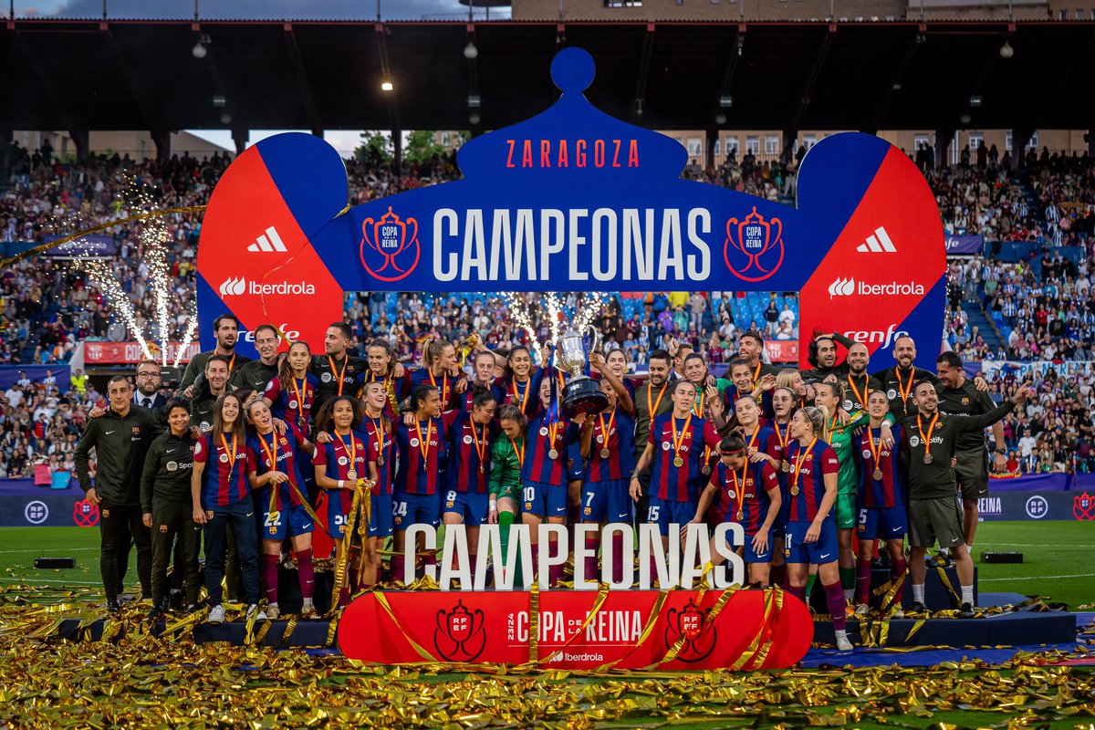 🏆🏆🏆🏆🏆CAMPEONAS 🏆🏆🏆🏆🏆 3/4 A partir de hoy con el foco puesto en el próximo sábado. 👀💭⚽️ 🥰🫶Gracias por todo el cariño recibido del equipo y la afición. Disfrutemos hasta el último día. VISCA EL BARÇA 🎉💙❤️