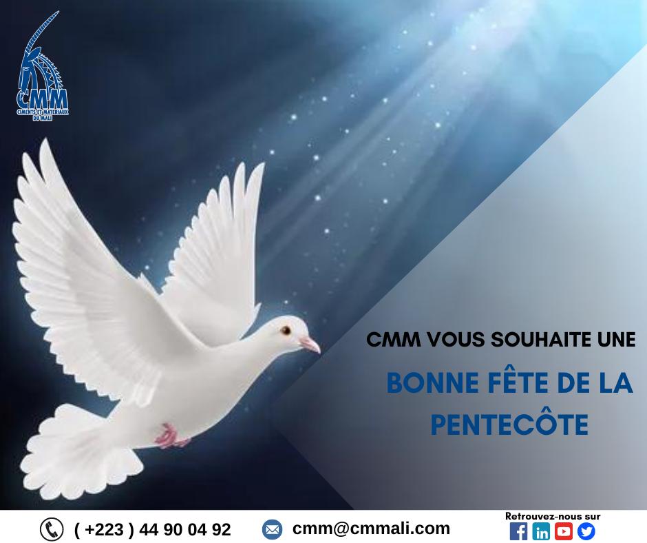 Nous souhaitons une très bonne fête de la Pentecôte à toute la communauté chrétienne du Mali, et d'ailleurs. Bon dimanche !
#CMM #CimentsEtMatériauxDuMali #Pentecôte2024 #Famille #Foi #Partage #CMMCestVous