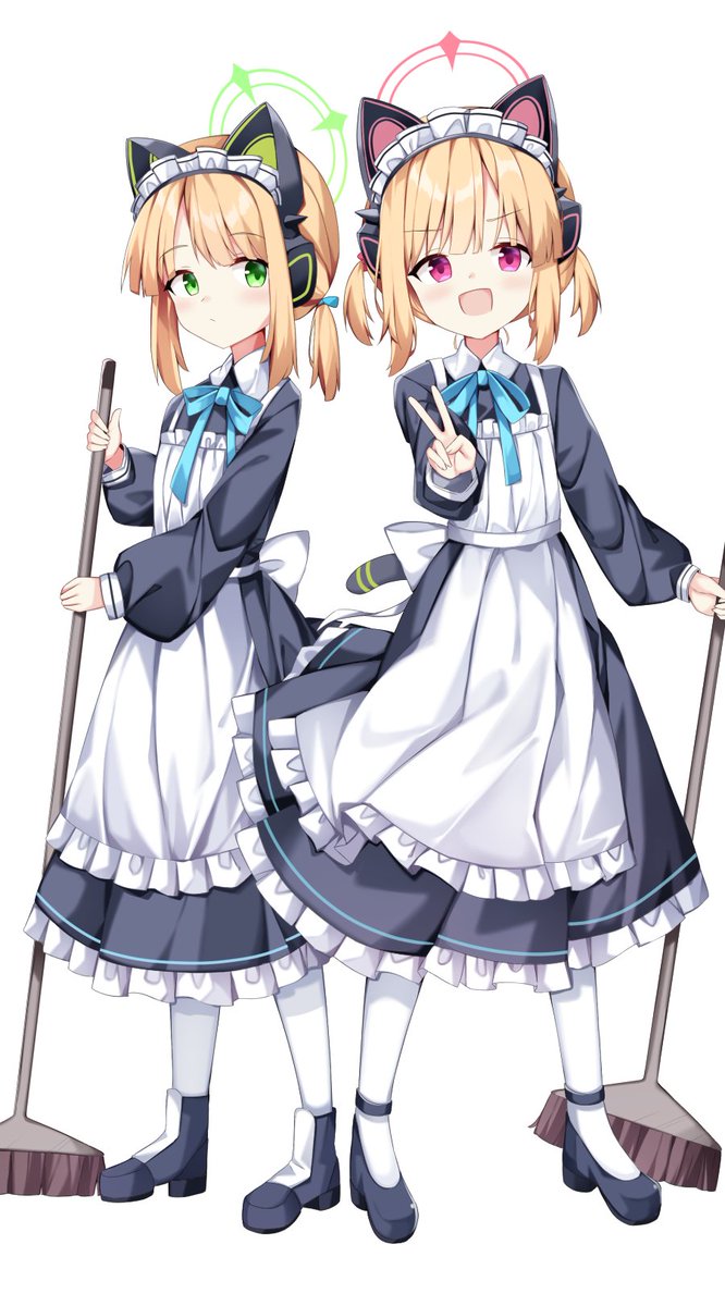 メイドモモイとメイドミドリ 
#ブルアカ 